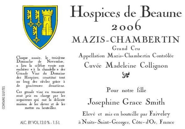 Rượu vang đỏ Hospices Civiles de Beaune Mazis-Chambertin Cuvee Madeleine Collignon Grand Cru 2006