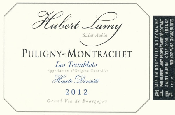 Rượu vang trằng Hubert Lamy Puligny-Montrachet Les Tremblots Haute Densite 2012