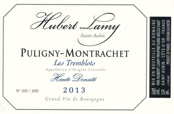 Rượu vang trằng Hubert Lamy Puligny-Montrachet Les Tremblots Haute Densite 2013