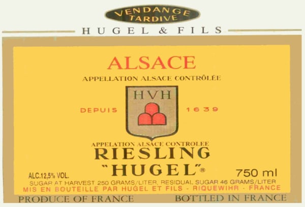 Rượu vang trằng Hugel Vendange Tardive Riesling 1998