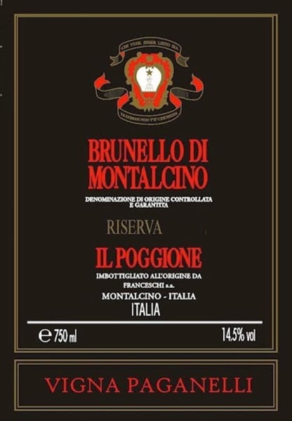 Rượu vang đỏ Il Poggione Brunello di Montalcino Riserva Vigna Paganelli (3 Liter - Chipped Wax Cap) 2007