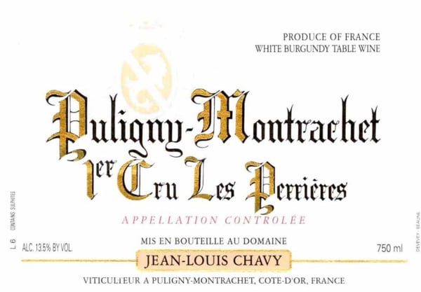 Rượu vang trằng Jean-Louis Chavy Puligny-Montrachet Les Perrieres Premier Cru 2011