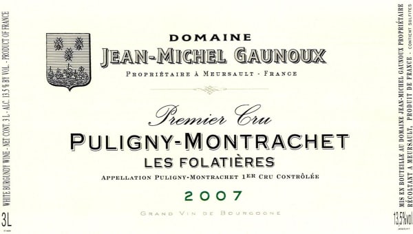 Rượu vang trằng Jean-Michel Gaunoux Puligny-Montrachet Les Folatieres Premier Cru 2007