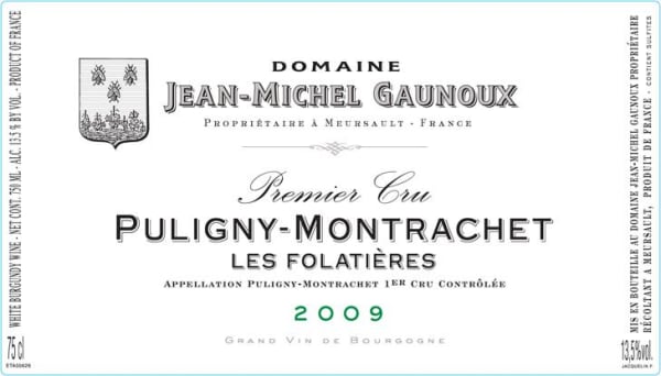 Rượu vang trằng Jean-Michel Gaunoux Puligny-Montrachet Les Folatieres Premier Cru 2009