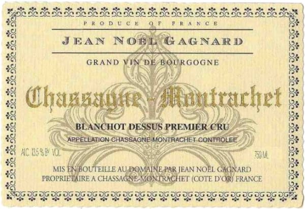 Rượu vang trằng Jean-Noel Gagnard Chassagne-Montrachet Blanchot-Dessus Premier Cru 2010