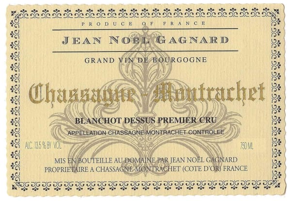 Rượu vang trằng Jean-Noel Gagnard Chassagne-Montrachet Blanchot-Dessus Premier Cru 2012