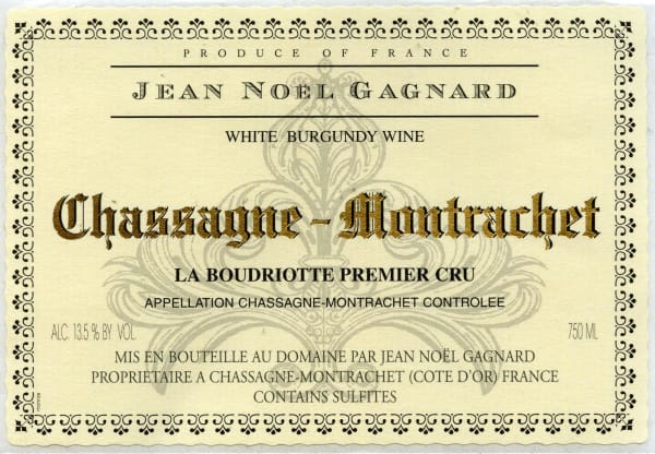 Rượu vang trằng Jean-Noel Gagnard Chassagne-Montrachet La Boudriotte Premier Cru 2013