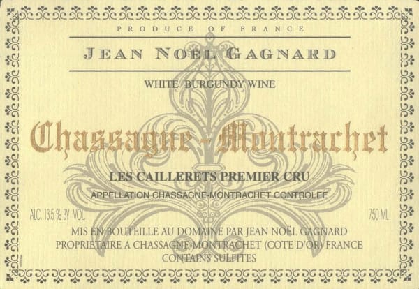 Rượu vang trằng Jean-Noel Gagnard Chassagne-Montrachet Les Caillerets Premier Cru 2011