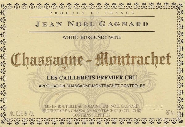 Rượu vang trằng Jean-Noel Gagnard Chassagne-Montrachet Les Caillerets Premier Cru 2016