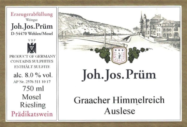 Rượu vang trằng J.J. Prum Graacher Himmelreich Gold Capsule Riesling Auslese 2017