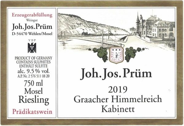 Rượu vang trằng J.J. Prum Graacher Himmelreich Riesling Kabinett (chai Magnum 1,5 lít) 2019