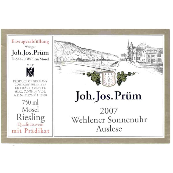Rượu vang trằng J.J. Prum Wehlener Sonnenuhr Gold Capsule Riesling Auslese 2007