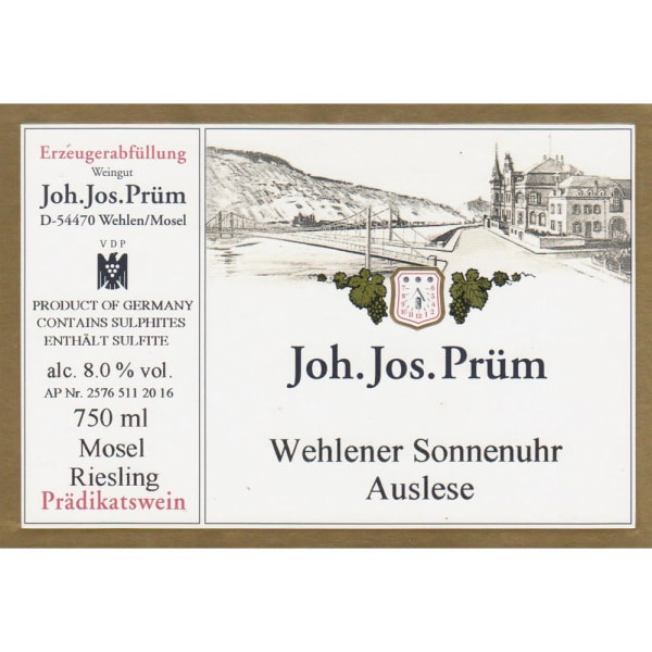 Rượu vang trằng J.J. Prum Wehlener Sonnenuhr Gold Capsule Riesling Auslese 2018