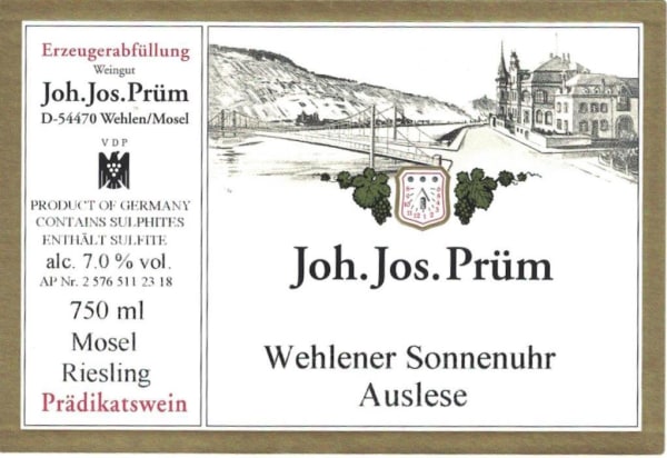 Rượu vang trằng J.J. Prum Wehlener Sonnenuhr Riesling Auslese 2022