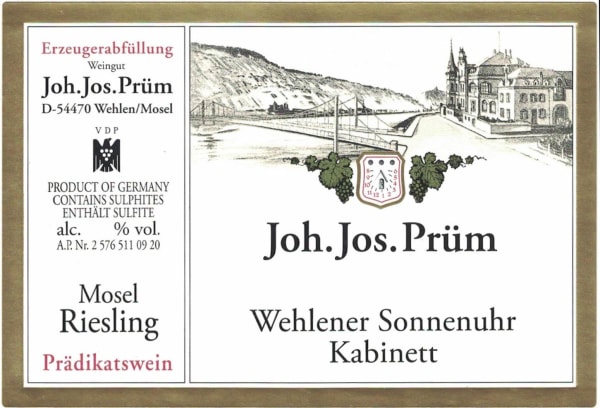 Rượu vang trằng J.J. Prum Wehlener Sonnenuhr Riesling Kabinett (chai Magnum 1,5 lít) 2021