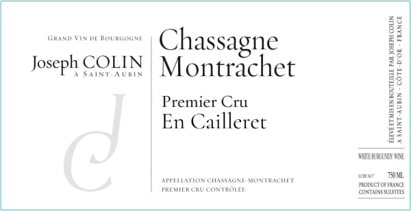 Rượu vang trằng Joseph Colin Chassagne-Montrachet En Cailleret Premier Cru 2020