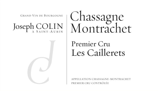 Rượu vang trằng Joseph Colin Chassagne-Montrachet En Cailleret Premier Cru 2021