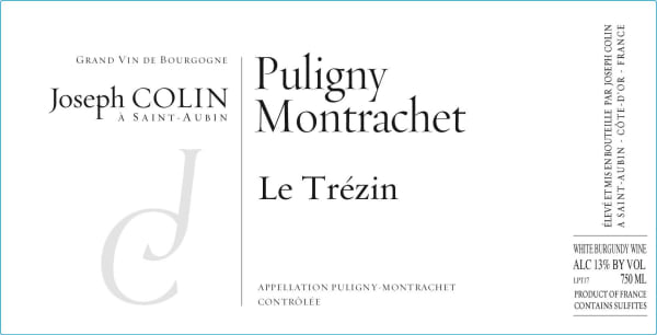 Rượu vang trằng Joseph Colin Puligny-Montrachet Le Trezin 2018
