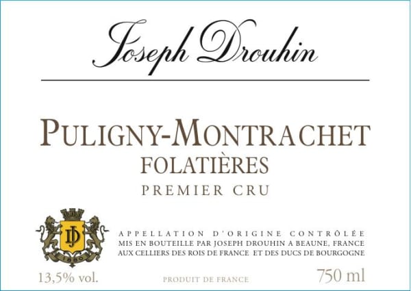 Rượu vang trằng Joseph Drouhin Puligny-Montrachet Folatieres Premier Cru 2016