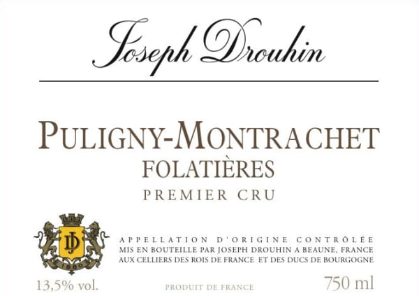 Rượu vang trằng Joseph Drouhin Puligny-Montrachet Folatieres Premier Cru 2017