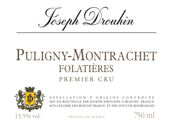 Rượu vang trằng Joseph Drouhin Puligny-Montrachet Folatieres Premier Cru 2018