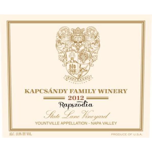 Rượu vang đỏ Kapcsandy Family Winery Rapszodia 2012