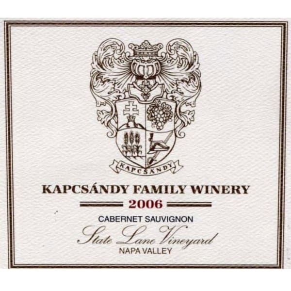 Rượu vang đỏ Kapcsandy Family Winery State Lane Cabernet Sauvignon Grand Vin 2006