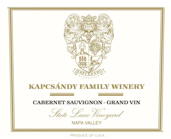 Rượu vang đỏ Kapcsandy Family Winery State Lane Cabernet Sauvignon Grand Vin 2019