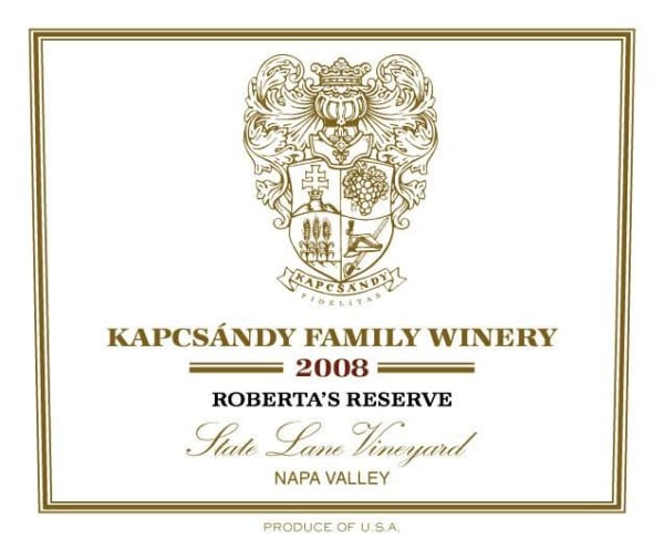 Rượu vang đỏ Kapcsandy Family Winery State Lane Vineyard Roberta's Reserve 2008