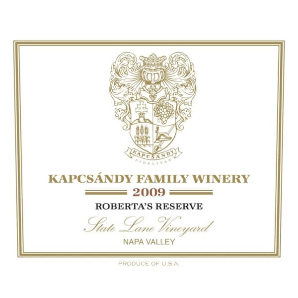 Rượu vang đỏ Kapcsandy Family Winery State Lane Vineyard Roberta's Reserve 2009