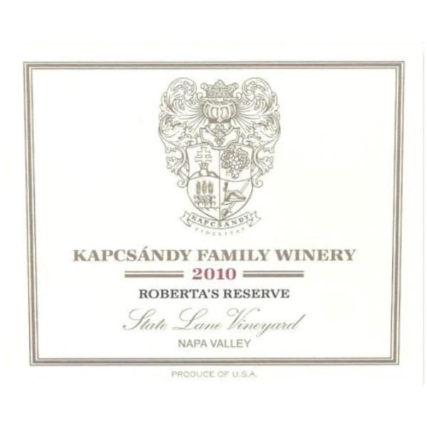 Rượu vang đỏ Kapcsandy Family Winery State Lane Vineyard Roberta's Reserve 2010