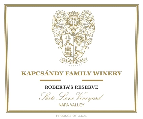 Rượu vang đỏ Kapcsandy Family Winery State Lane Vineyard Roberta's Reserve 2018