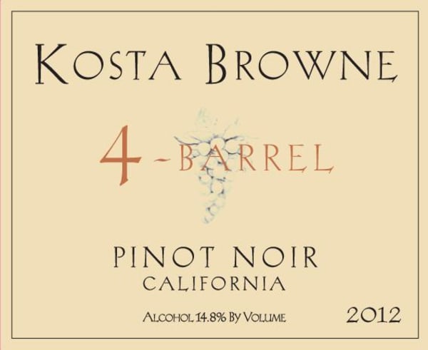Rượu vang đỏ Kosta Browne 4 Barrel Pinot Noir 2012