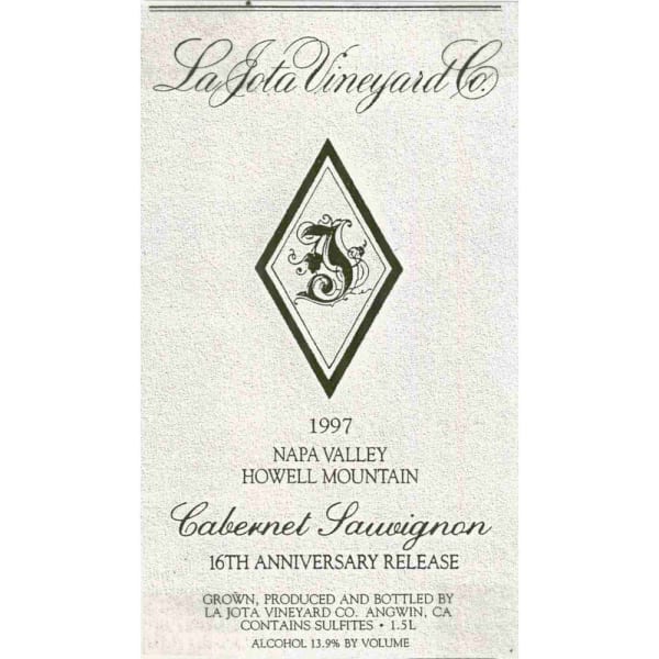 Rượu vang đỏ La Jota 16th Anniversary Howell Mt. Cabernet Sauvignon (chai 3 lít) 1997