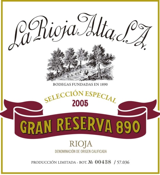 Rượu vang đỏ La Rioja Alta Gran Reserva 890 Tinto 2005