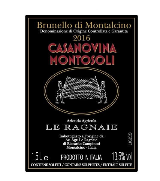 Rượu vang đỏ Le Ragnaie Casanovina Montosoli Brunello di Montalcino (chai Magnum 1,5 lít) 2016