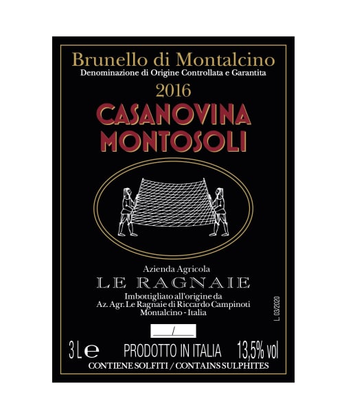 Rượu vang đỏ Le Ragnaie Casanovina Montosoli Brunello di Montalcino (chai 3 lít) 2016