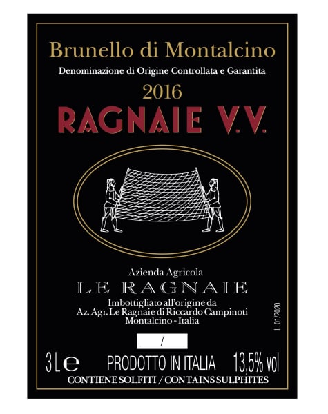 Rượu vang đỏ Le Ragnaie Ragnaie Vigna Vecchia Brunello di Montalcino (chai 3 lít) 2016
