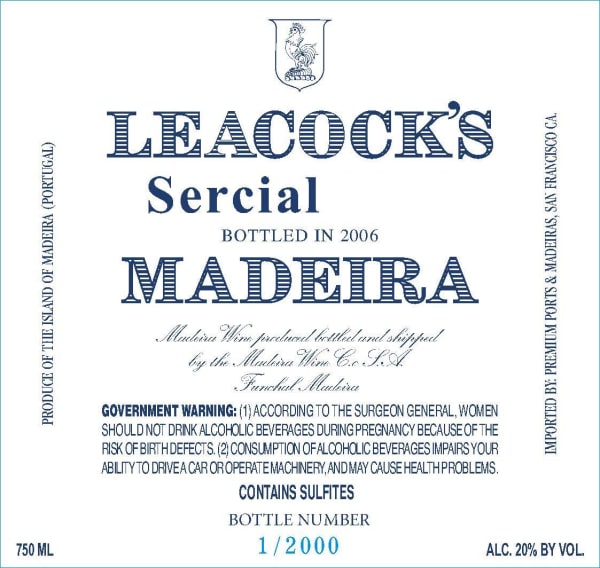 Rượu vang trằng Leacock's Madeira Sercial Vintage 1969