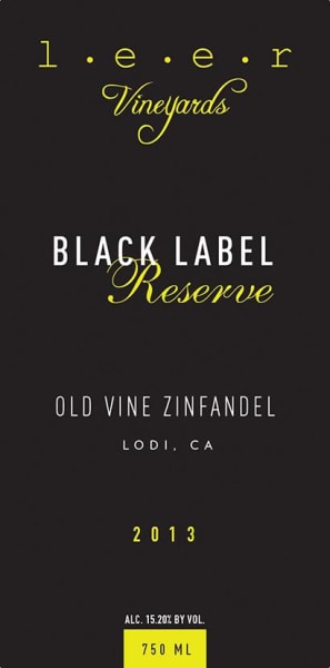 Rượu vang đỏ Leer Vineyards Black Label Reserve Old Vine Zinfandel 2013