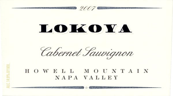 Rượu vang đỏ Lokoya Howell Mountain Cabernet Sauvignon 2007
