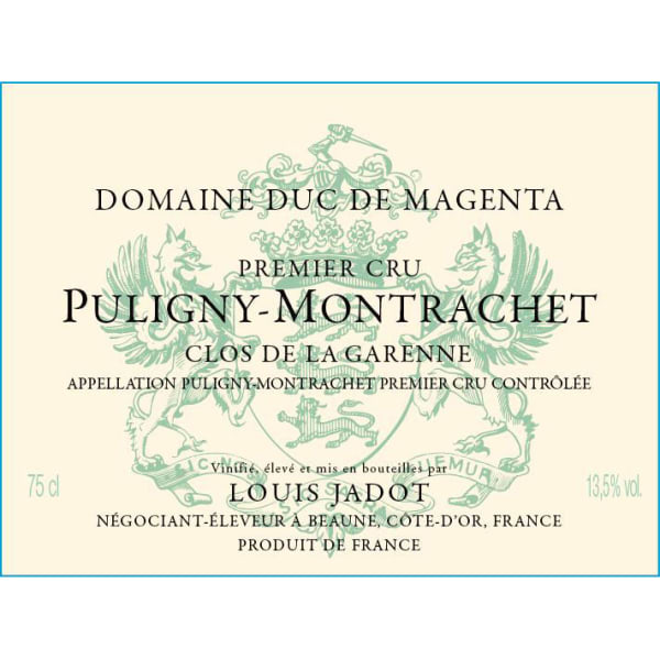 Rượu vang trằng Louis Jadot Puligny-Montrachet Clos de la Garenne Premier Cru Duc de Magenta 2015