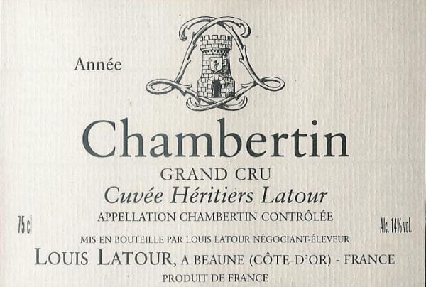 Rượu vang đỏ Louis Latour Chambertin Cuvee Heritiers Grand Cru 2012