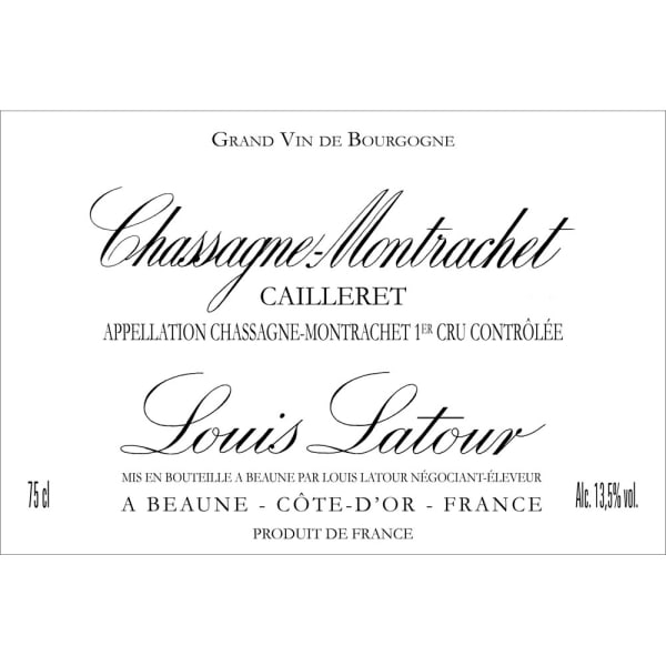 Rượu vang trằng Louis Latour Chassagne-Montrachet Cailleret Premier Cru 2015