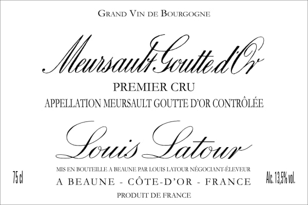 Rượu vang trằng Louis Latour Meursault Goutte d'Or Premier Cru 2019