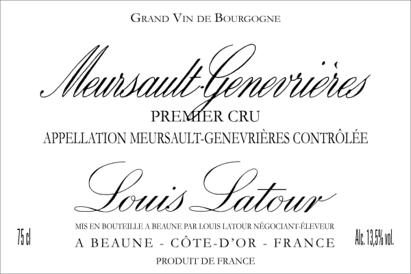 Rượu vang trằng Louis Latour Meursault Les Genevrieres Premier Cru 2019
