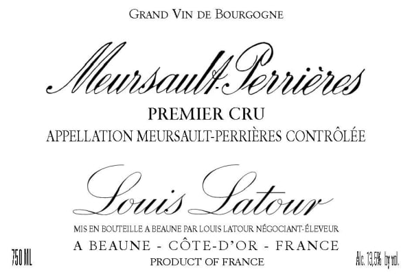 Rượu vang trằng Louis Latour Meursault Perrieres Premier Cru 2018
