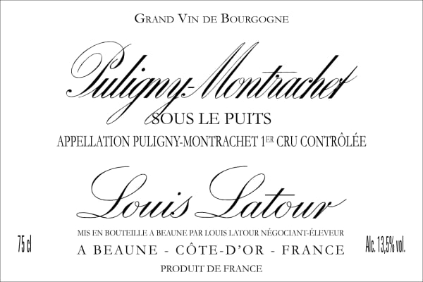 Rượu vang trằng Louis Latour Puligny-Montrachet Sous le Puits Premier Cru 2018
