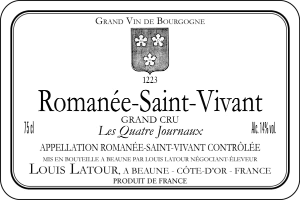 Rượu vang đỏ Louis Latour Romanee-St-Vivant Les Quatre Journaux Grand Cru 2018