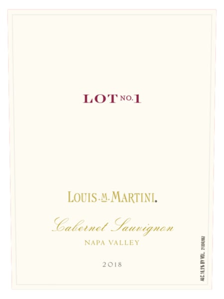 Rượu vang đỏ Louis Martini Lot 1 Cabernet Sauvignon 2018